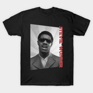 classic stevie wonder monochrome style T-Shirt